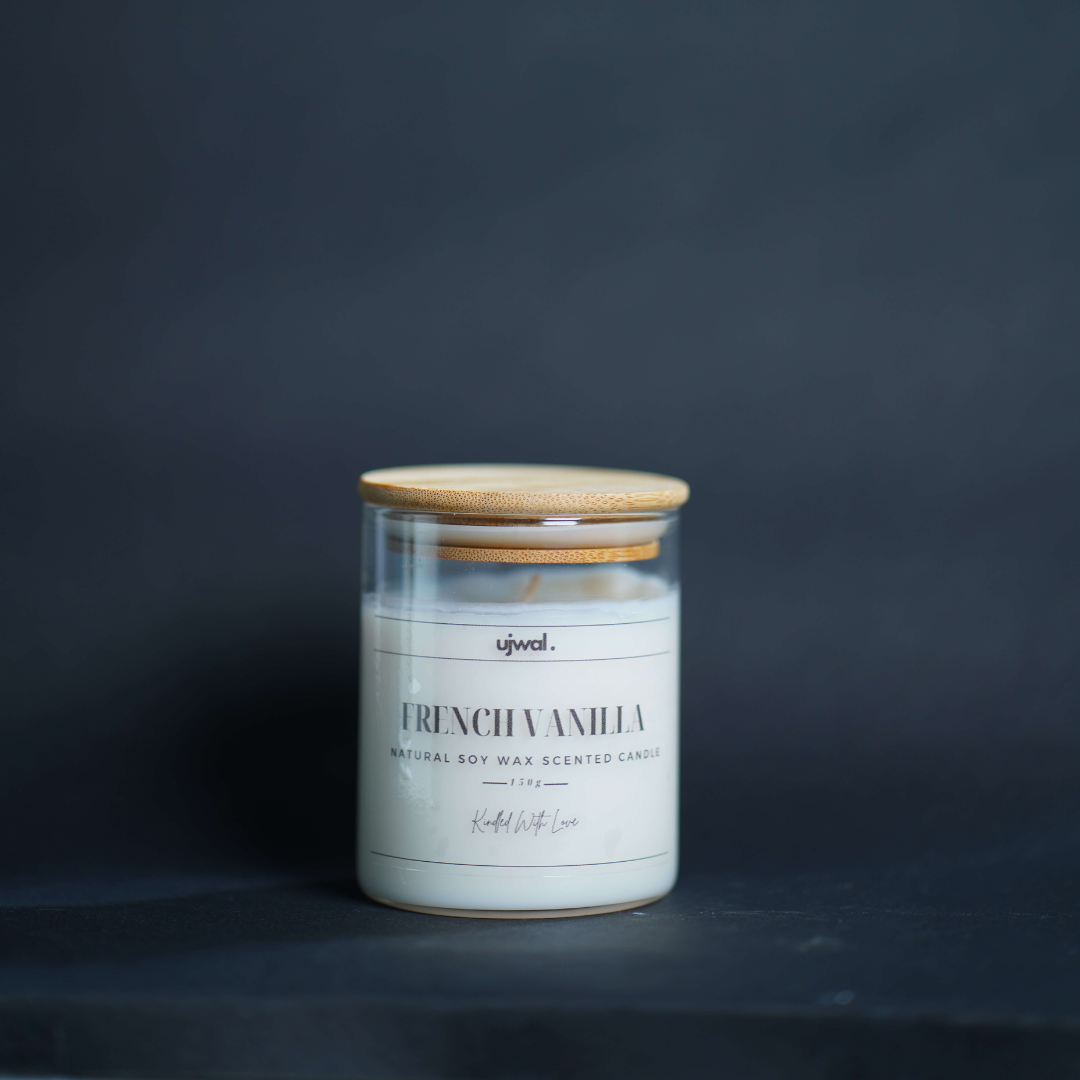 French Vanilla Scented Pure Soy Wax Candle